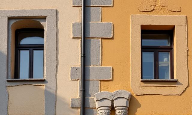 Restauriertes historisches Gebäude mit Lehmwänden