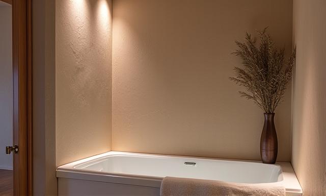 Privater Wellnessbereich mit Lehm-Wandheizung und Naturmaterialien